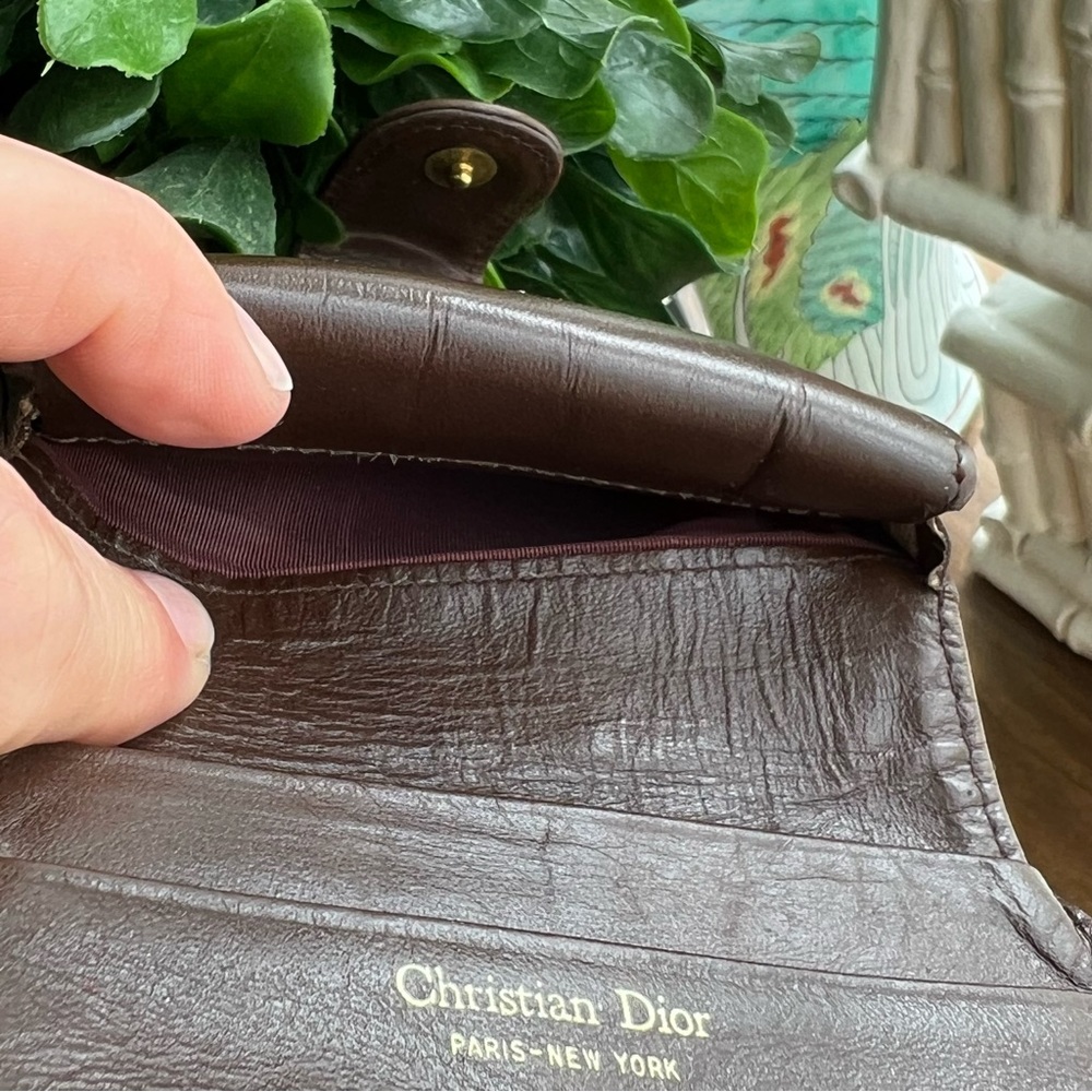 Vintage 70s Christian Dior Diorissimo oblique monogram wallet Leather canvas - Picture 2 of 16